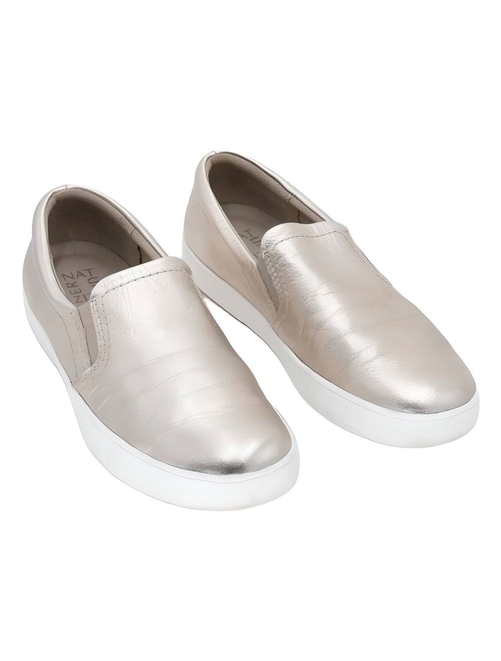 Naturalizer Marianne Light Bronze Metallic Leather Slip On Sneakers Size 9.5W